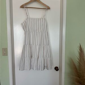 Cream tiered Sundress with Spaghetti Straps